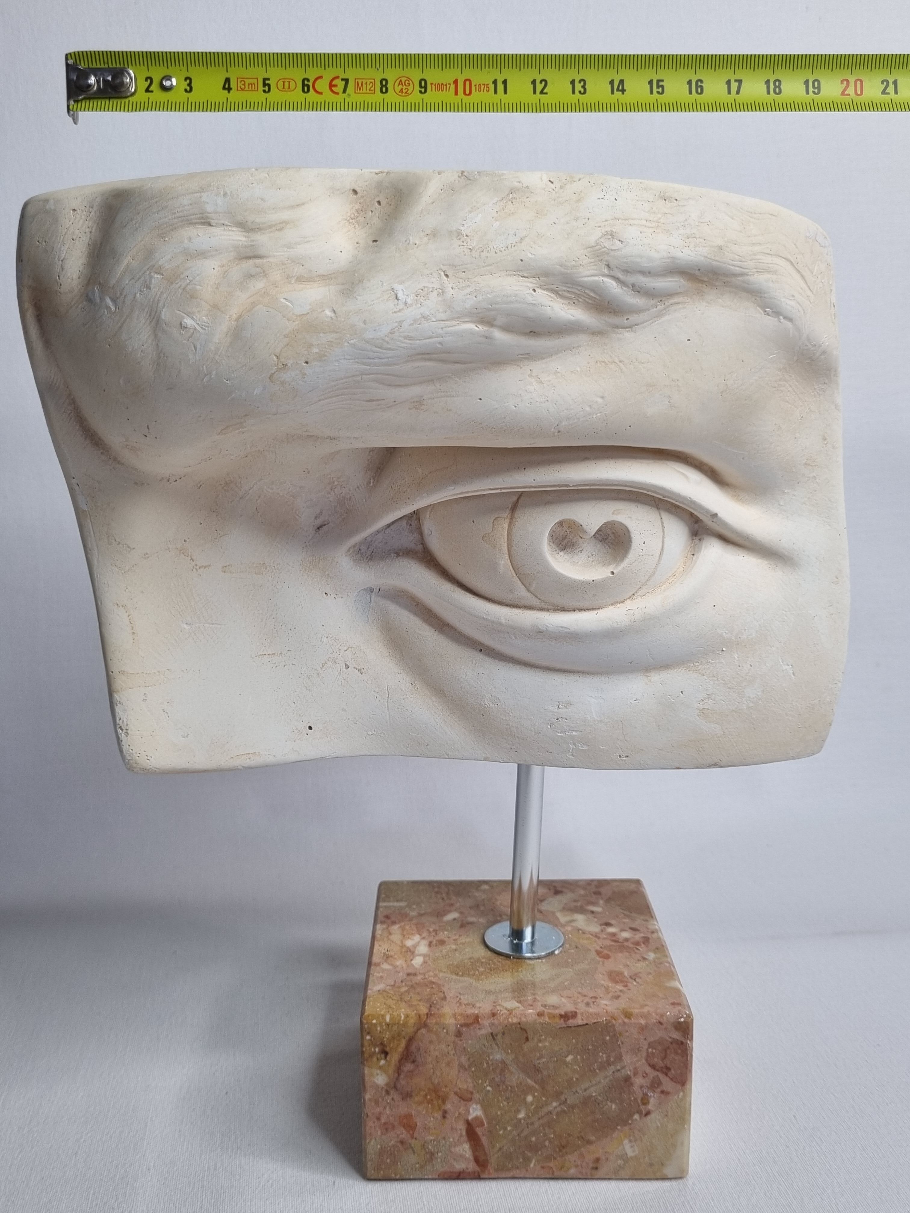 Eye of Michelangelo's "David", vintage cast after Brucciani, on base, 27 cm