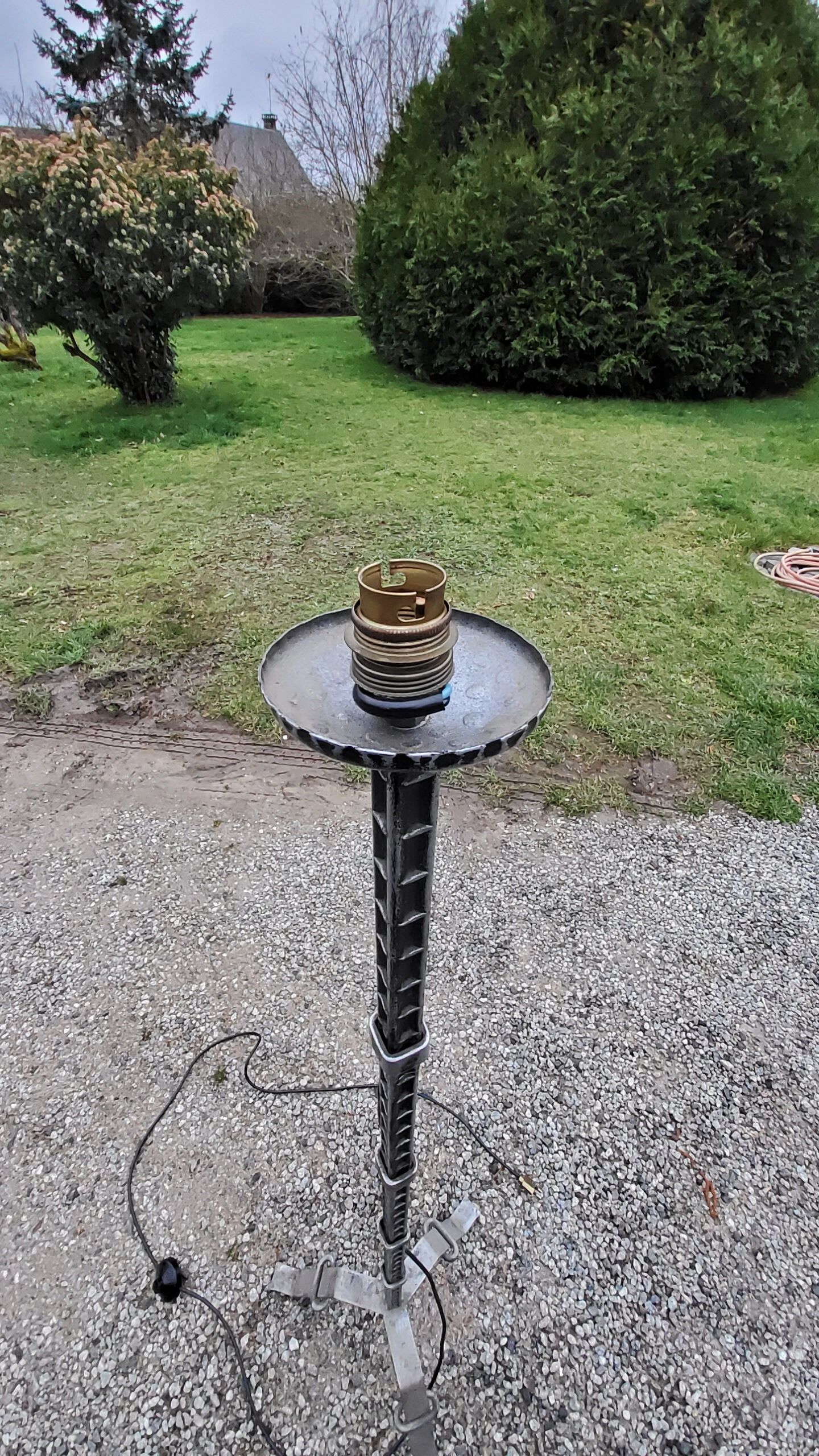 Brutalist iron lamppost of the 1960s