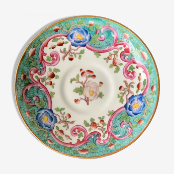 Copeland plate english porcelain xixth polychrome flowers