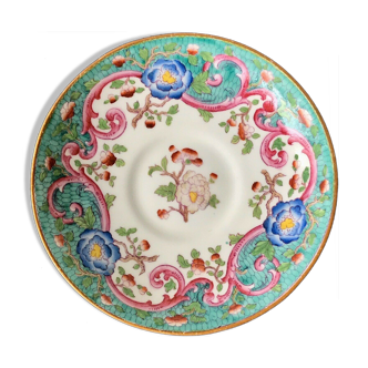 Copeland plate english porcelain xixth polychrome flowers