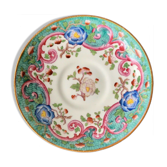 Copeland assiette porcelaine anglaise xixème  fleurs polychromes