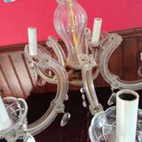 Lustre ancien verre et laiton