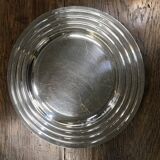 Round silver-plated dish, Christofle.
