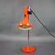 1970s German Orange Adjustable Desk Lamp Bauhaus Style