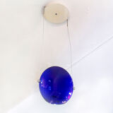 Postmodern glass ceiling lamp by Saporiti Italia Anni '80