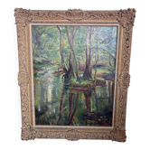 Grande huile sur toile signée Reine Cimière - Salon de Paris 1964