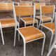 6 school chairs 70s industrial vintage school communities Mullca gaston cavaillon