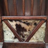 Brutalist bar in chene and cowhide