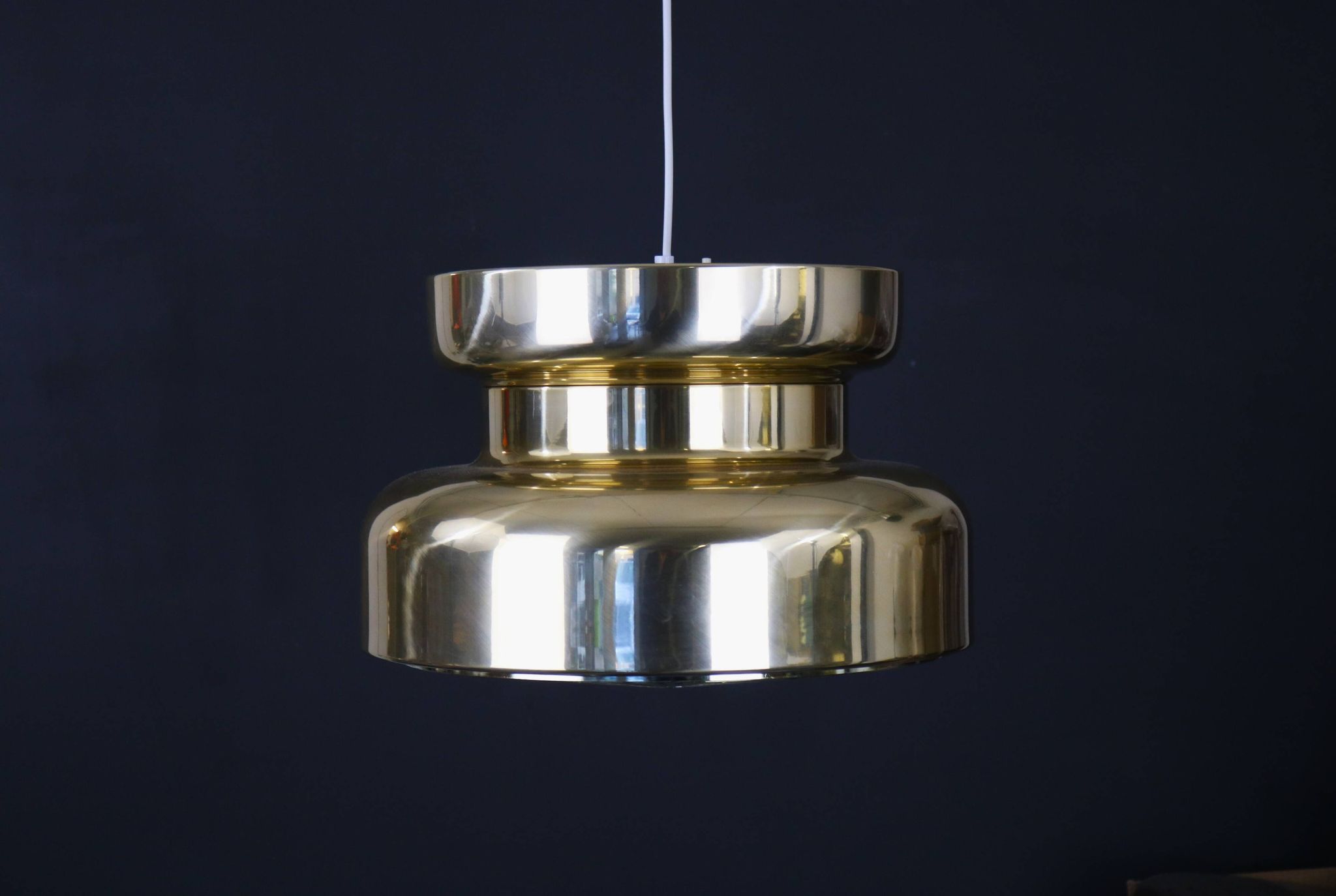 Golden Swedish design hanging lamp - XL - Carl Thore  ***  Sweden 1970 - Stylish lighting