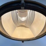 Grey Industrial Pendant Lamp with Clear Glass Cover, 1970s