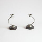 Art deco arc shaped candle stick holders 1930s
