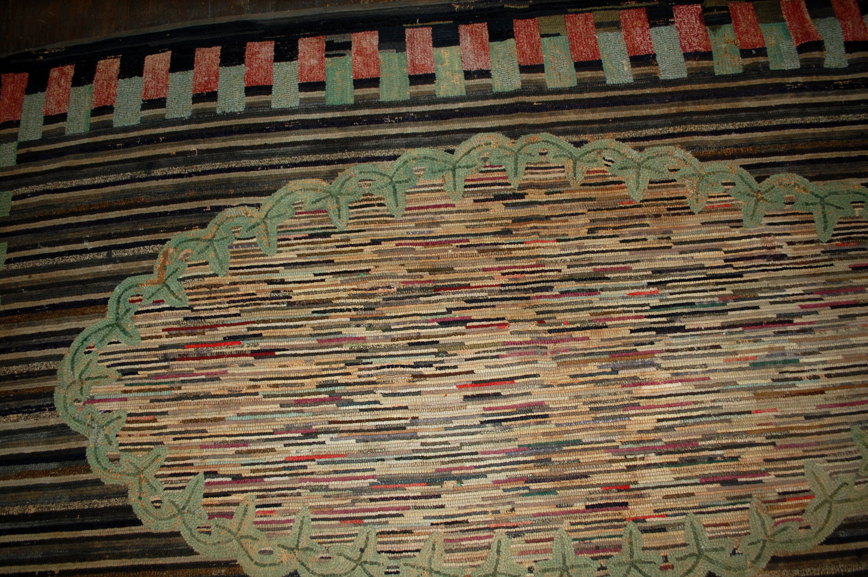 Carpet former American hooke made hand 149x231cm 1880 s