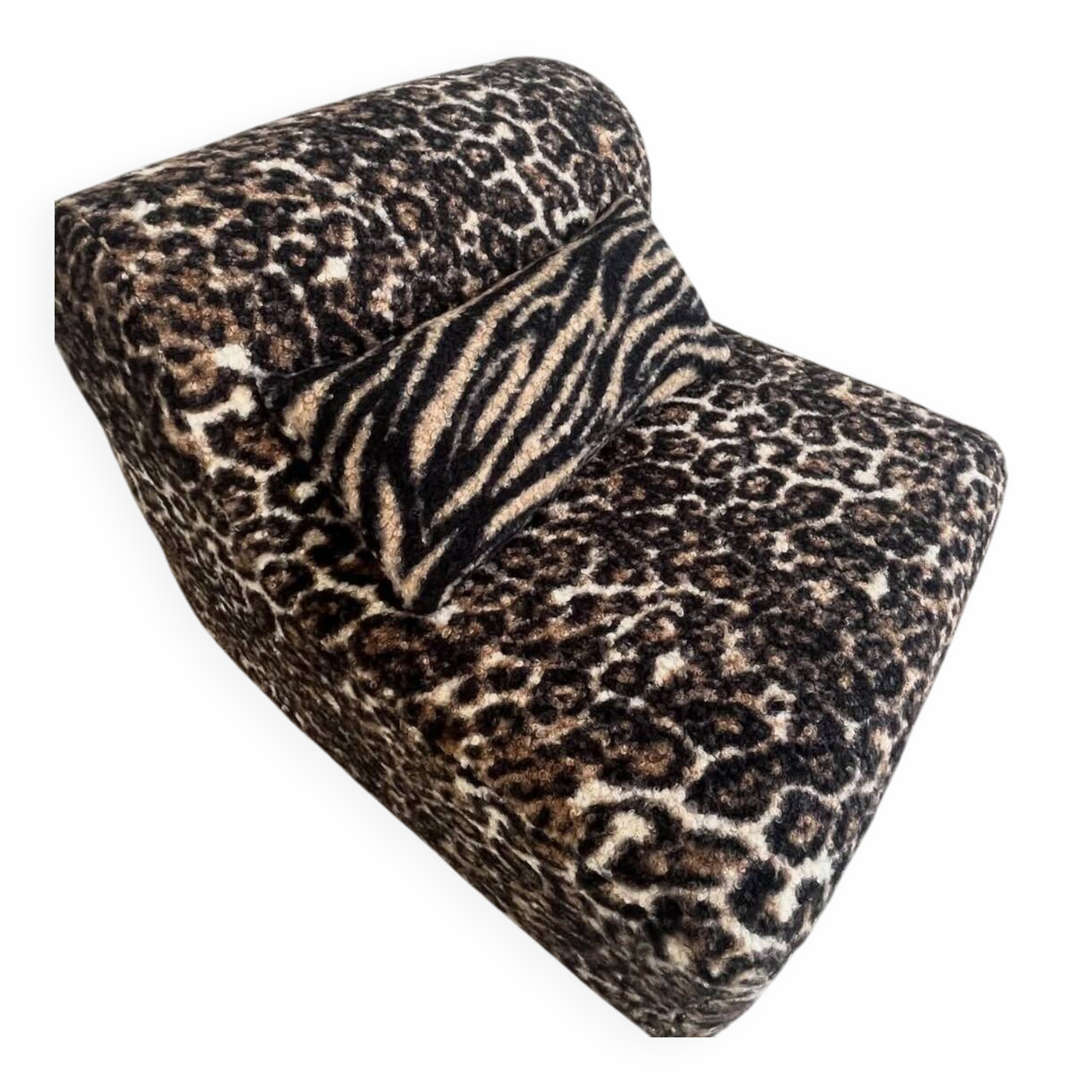 Leopard boucle wool armchair
