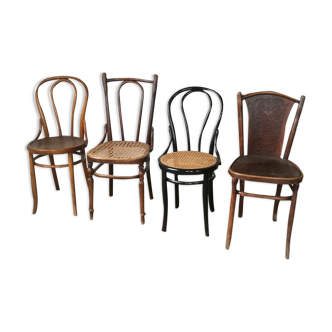 Set de 4 chaises bistrot dépareillées