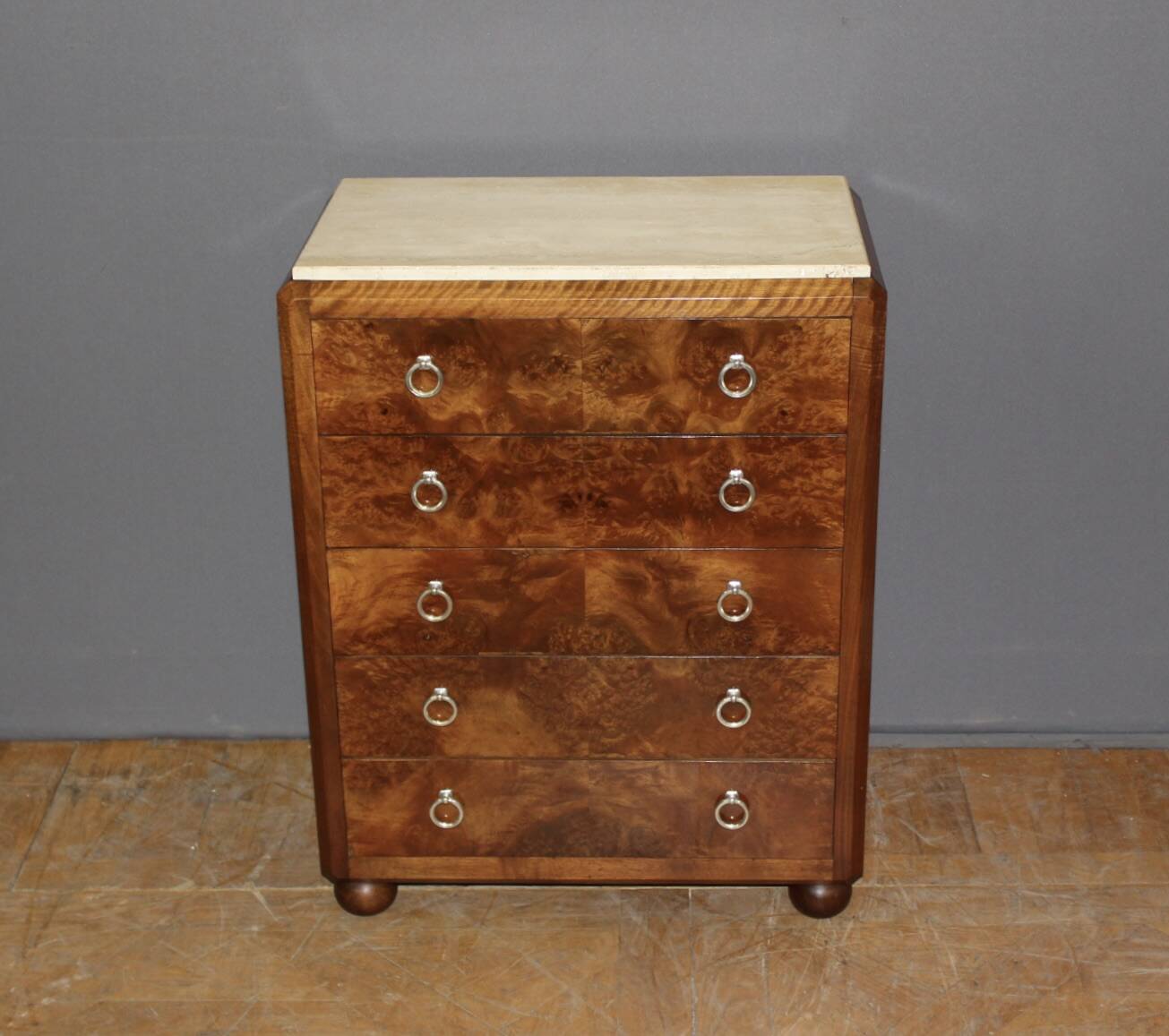 Commode d'époque Art Déco en noyer Vers 1930