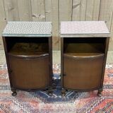 Pair of English oak bedside tables from the 1950s