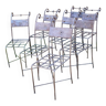 Série de 8 chaises de jardin en fer forgé