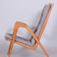 Grey mid century oak armchair by Jan Vanek 1950s Czechia