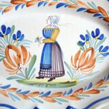 Plat ovale en faïence Quimper ancien 19ème