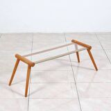 Side table by Max Kment in walnut / glass