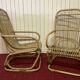 Pair of vintage rattan armchairs, Italy 1950