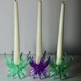 Bougeoirs Friedel Lotus Lucite allemagne 1960 x3