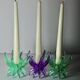 Friedel Lotus Lucite candle holders Germany 1960 x3