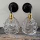 Set of two chiseled glass sconces