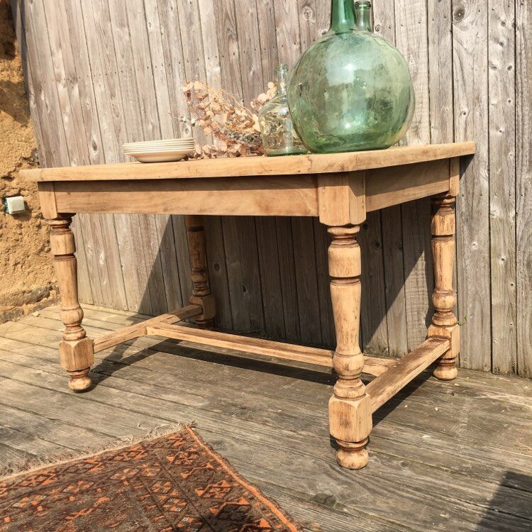 Raw wood farm table