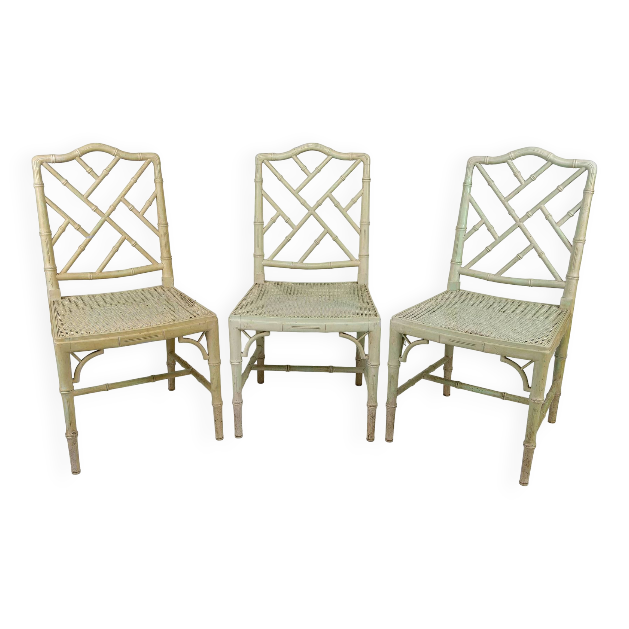 Set of 3 Japanese-style chairs, France, circa 1900