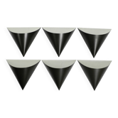 Set of six very rare large 1970s metal wall lights by Staff | Model 2020/21