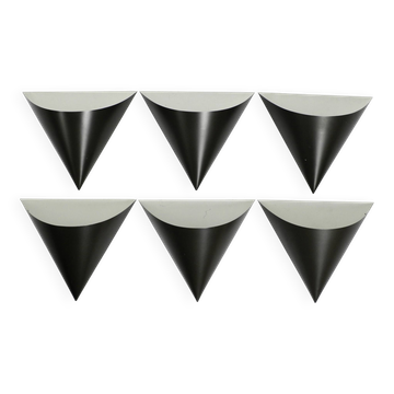 Set of six very rare large 1970s metal wall lights by Staff | Model 2020/21