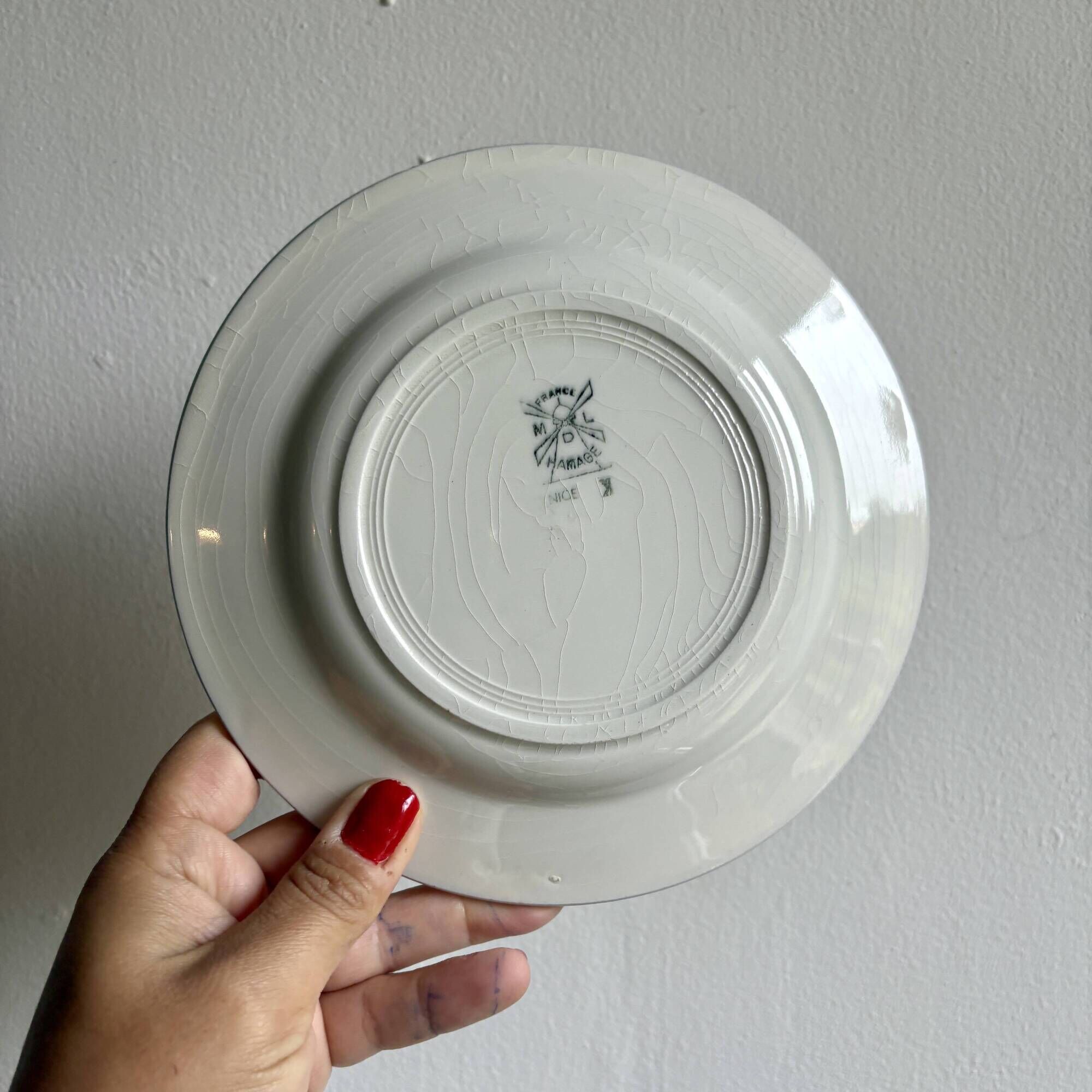 Set of 6 vintage dessert plates Model Nice by Moulin des Loups