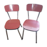 Pair of vintage chairs in red formica