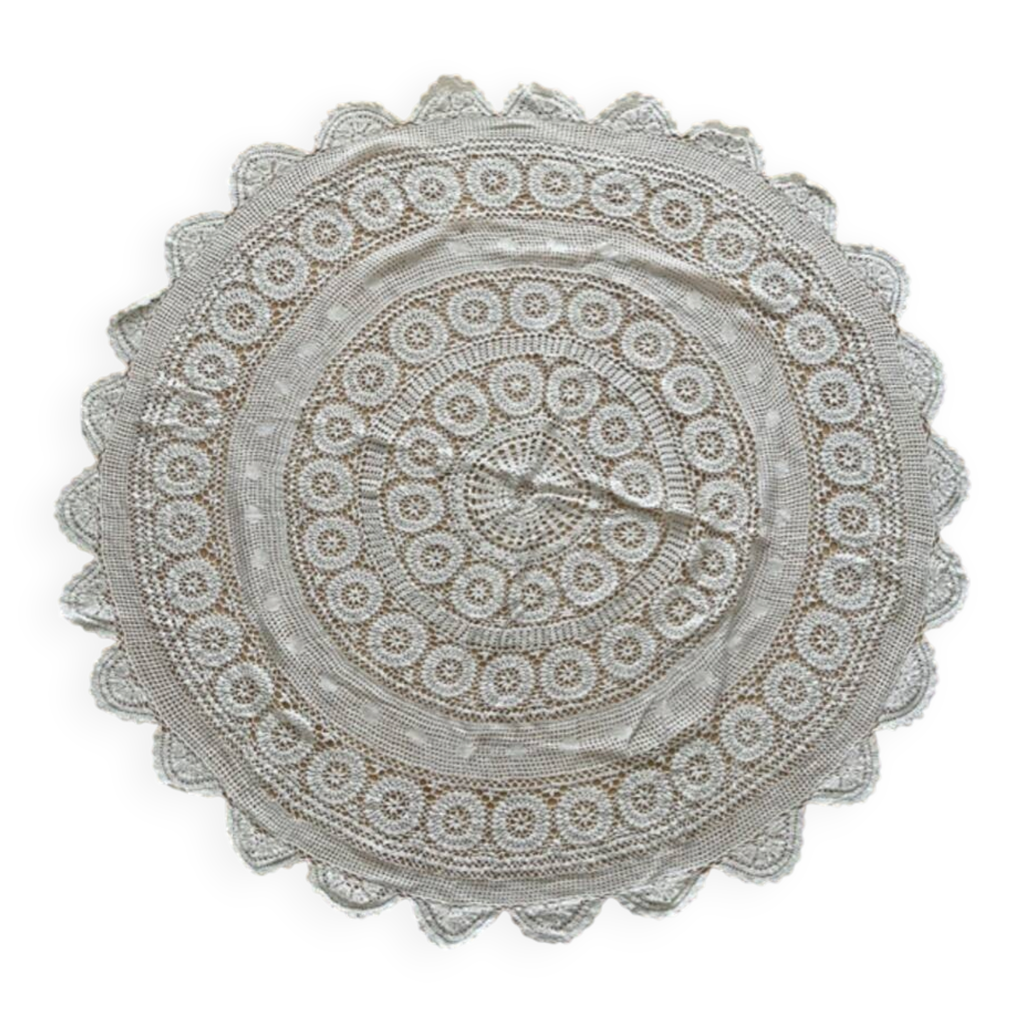 Nappe crochet coton vintage ancienne