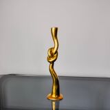 Bougeoirs noeud, design brutaliste, bronze, italie, 1970