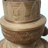 Braided wicker lamp