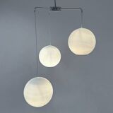 Mid-century pendant lamp with three large opal glass globes by philips, 1960s