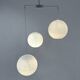 Mid-century pendant lamp with three large opal glass globes by philips, 1960s