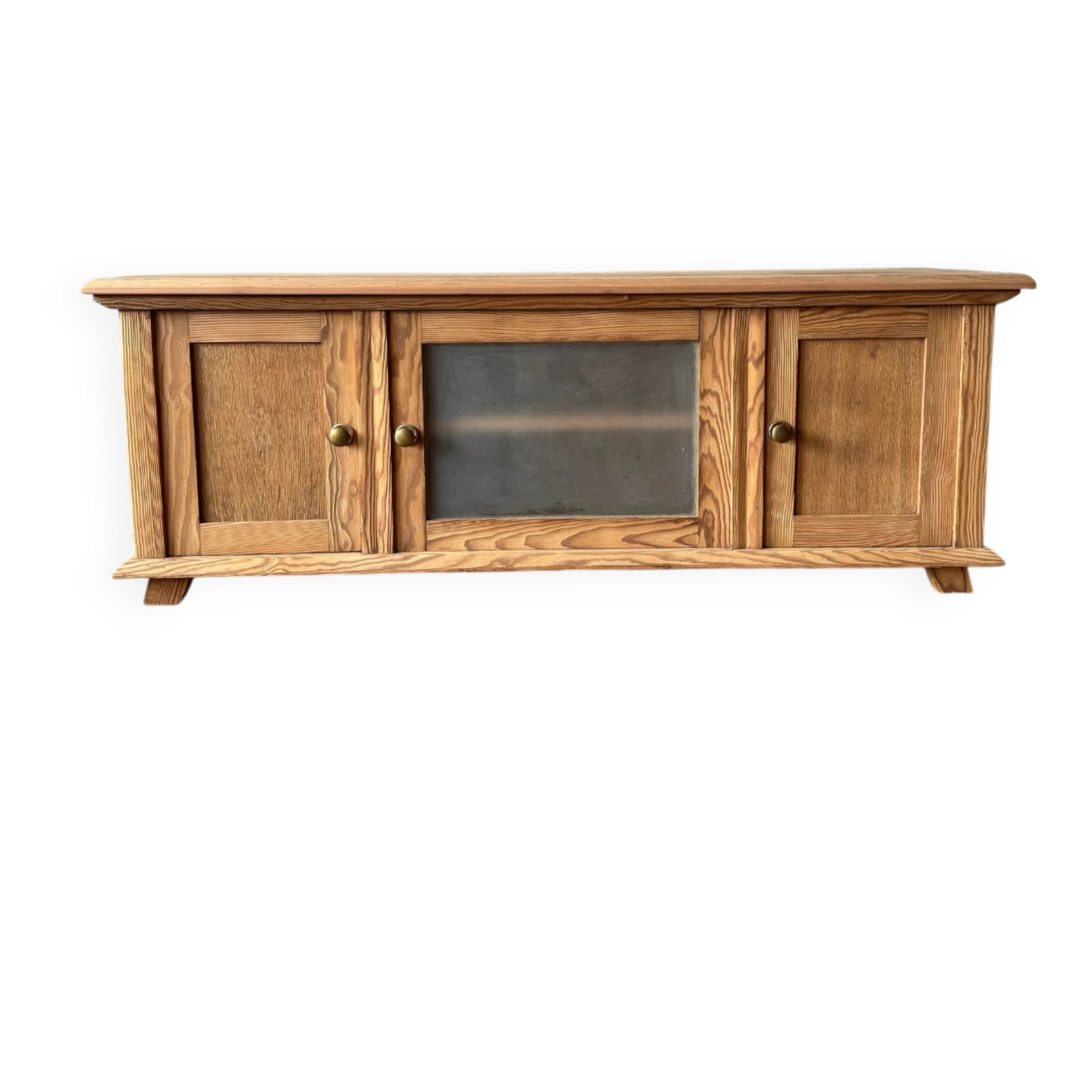 TV cabinet in solid pitch pine - 1960s