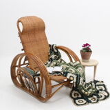 Fauteuil en rotin inclinable italien des années 1950