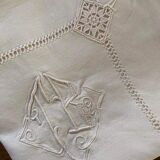 Cotton pillowcase embroidered monogram JB.