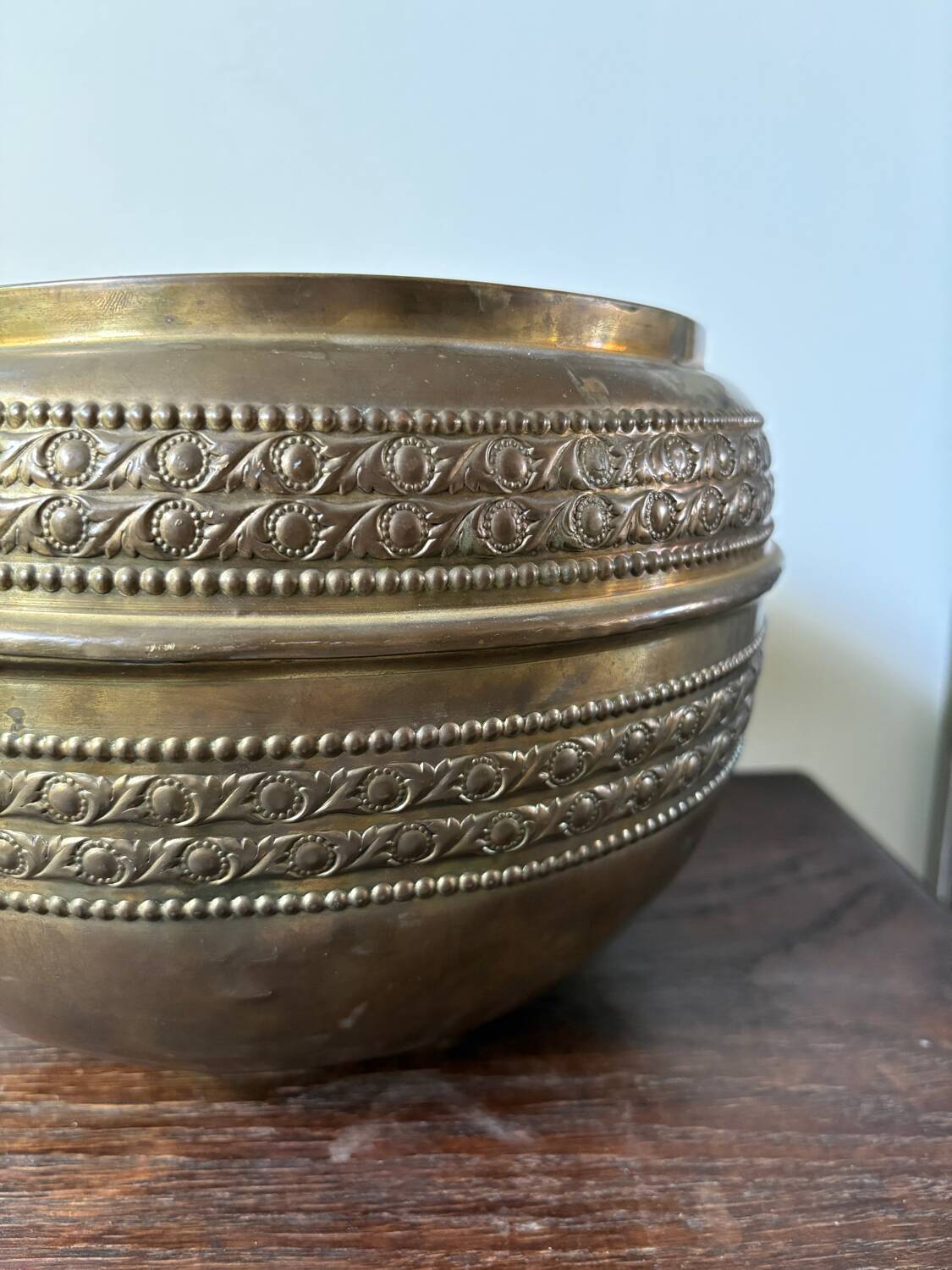 70s brass flowerpot