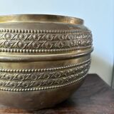 70s brass flowerpot