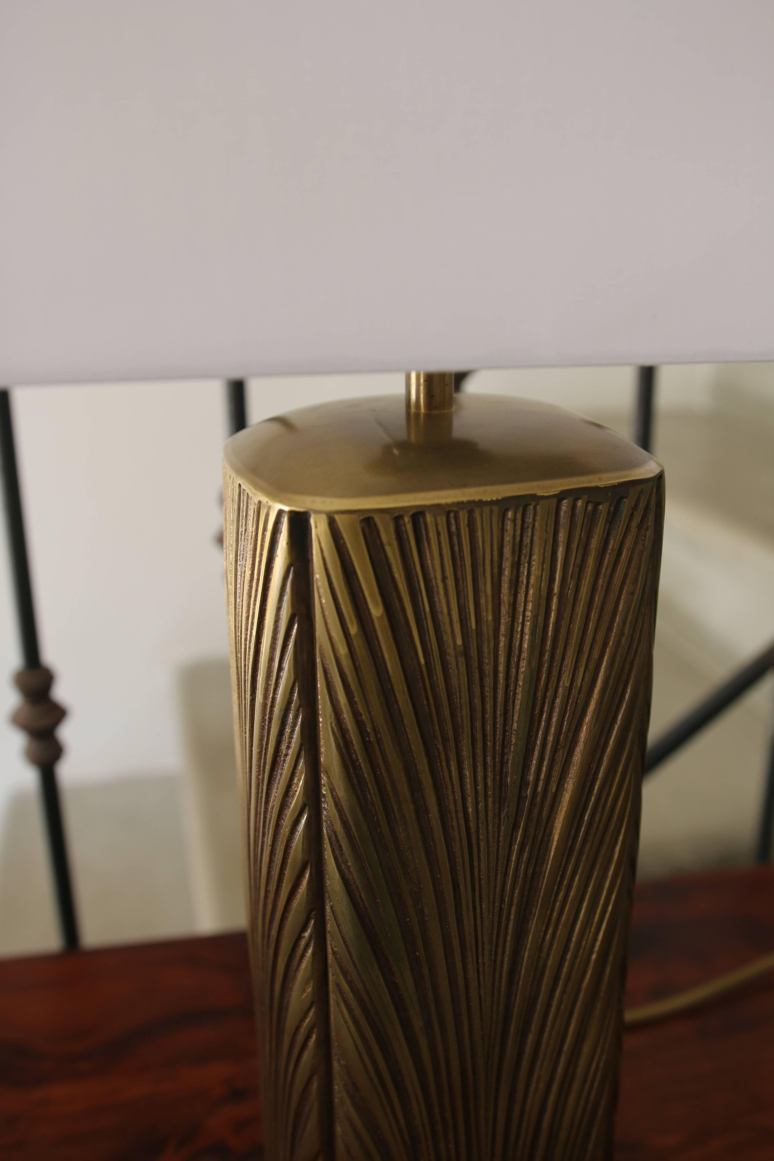 Brass and bronze lamp, Luciano Frigerio, Italy, 1970s