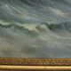 Sea painting "Marine, lighthouse in the storm, oil on canvas, late 19th century