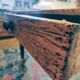 XXL solid oak farmhouse table 260x100 patinated two drawers