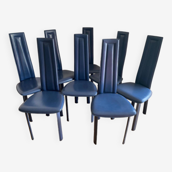 Set of 8 arta chairs (ligne roset) - petrol blue