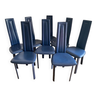 Lot de 8 chaises arta (ligne roset) - bleu pétrole