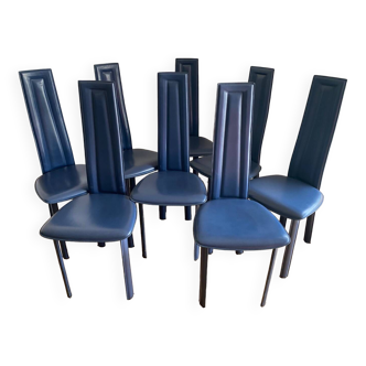 Set of 8 arta chairs (ligne roset) - petrol blue